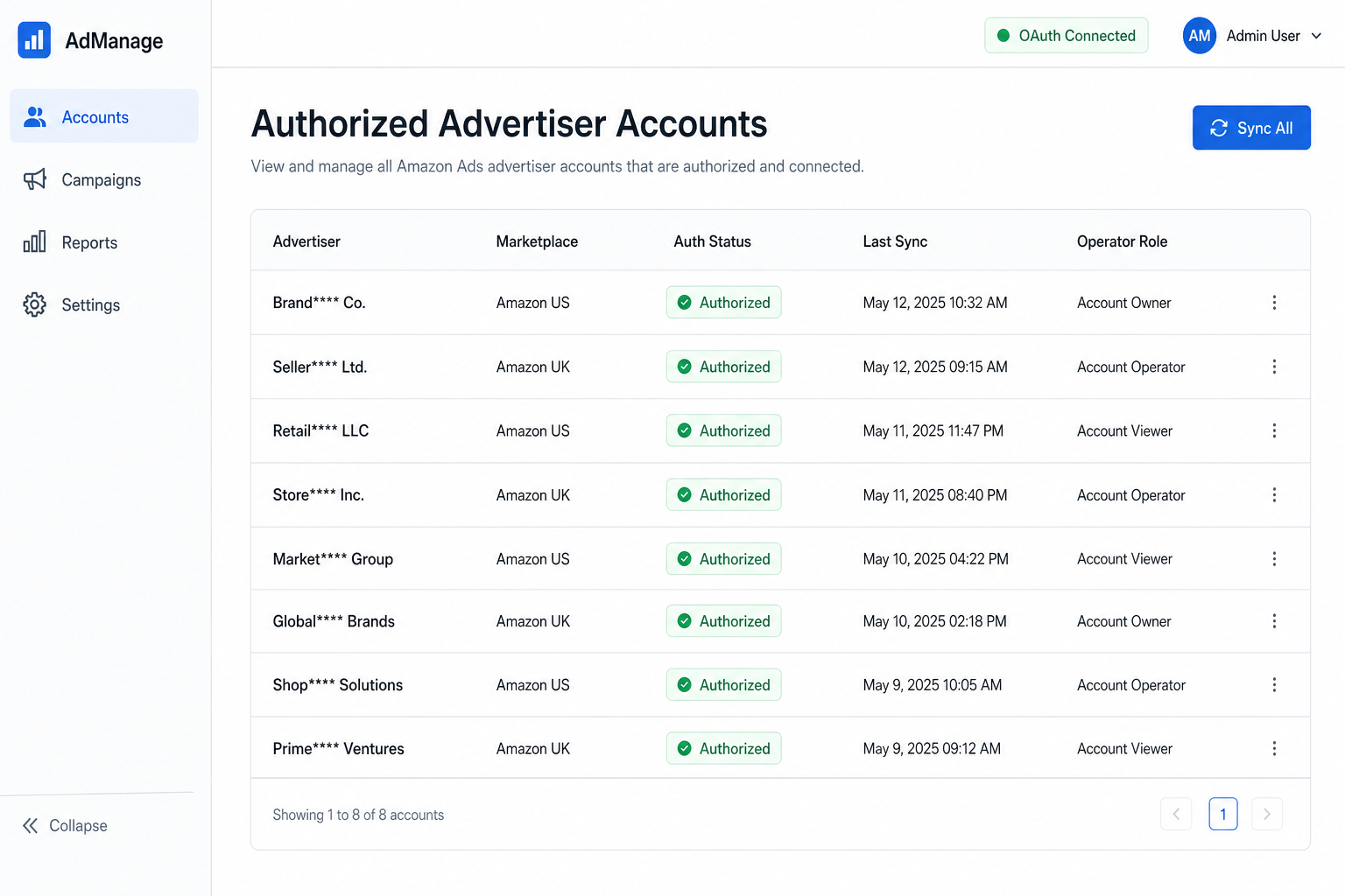 DouKing connected accounts
