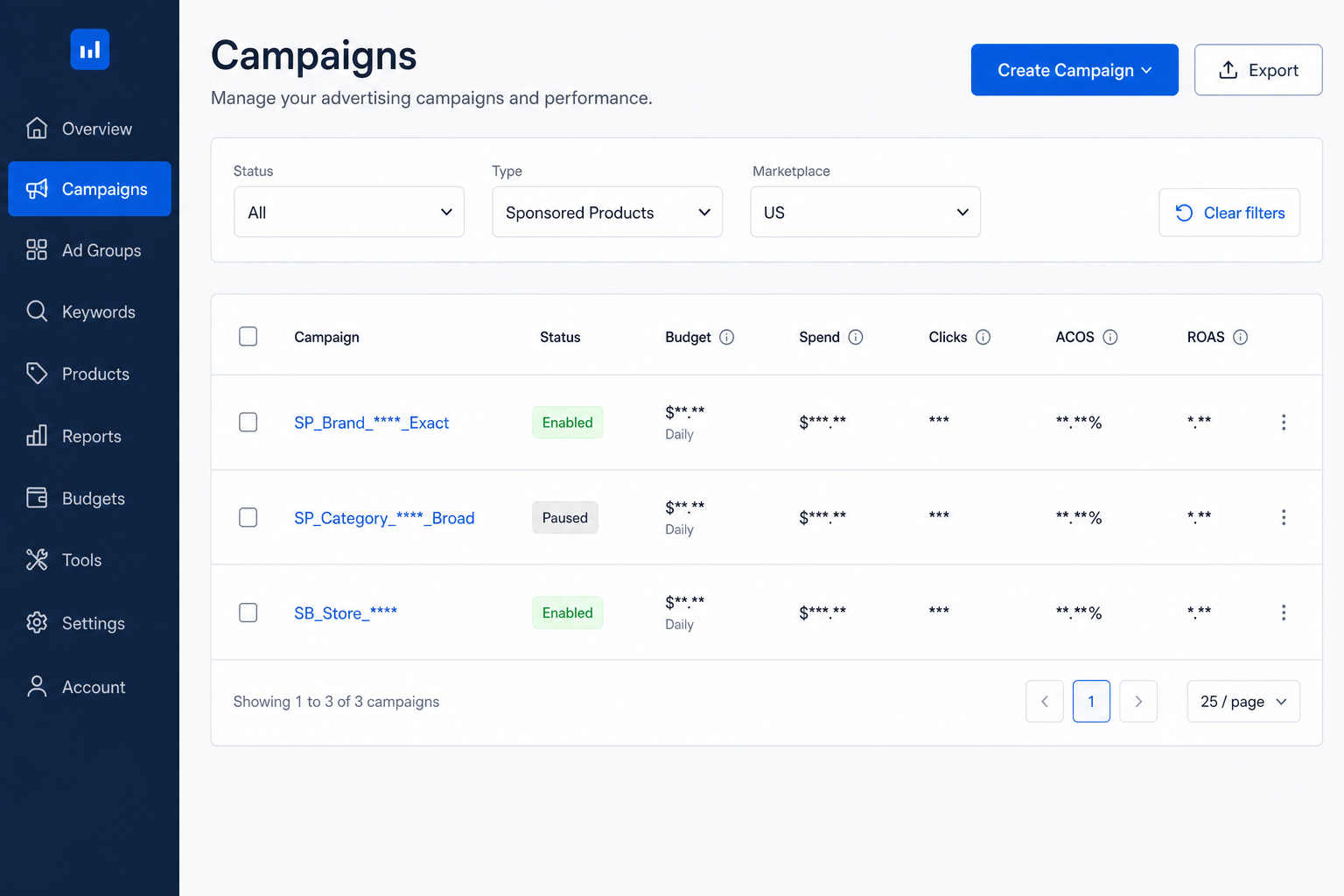 DouKing campaign list interface